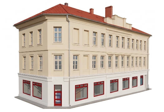 3D model domu v městské zástavbě – pasport stavby Nový Jičín
